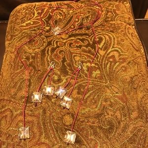 Lariat necklace and earrings